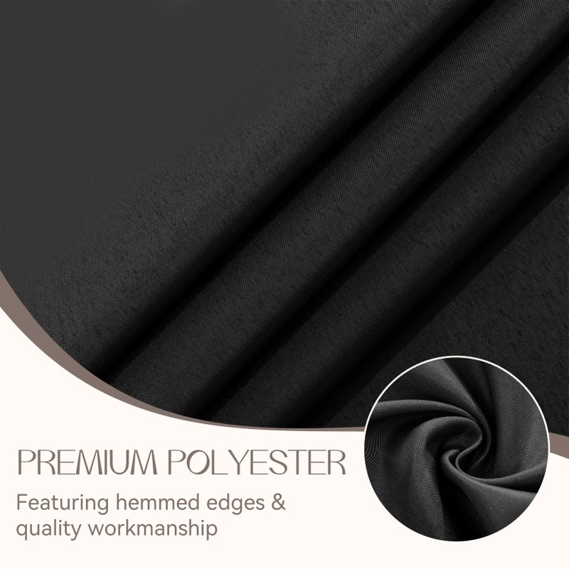 Romanstile Rectangle Tablecloth - Waterproof and Wrinkle Resistant Washable Polyester Table Cloth for Kitchen Dining/Party/Wedding Indoor and Outdoor Use (60 x 120 inch, Black) - Image 4